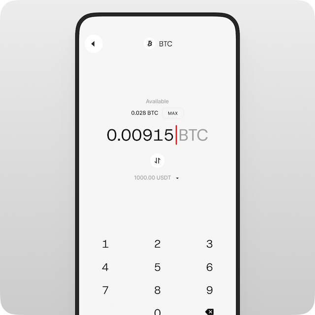 Enter the amount you want to transfer. The transaction fee will be calculated separately in the next steps.